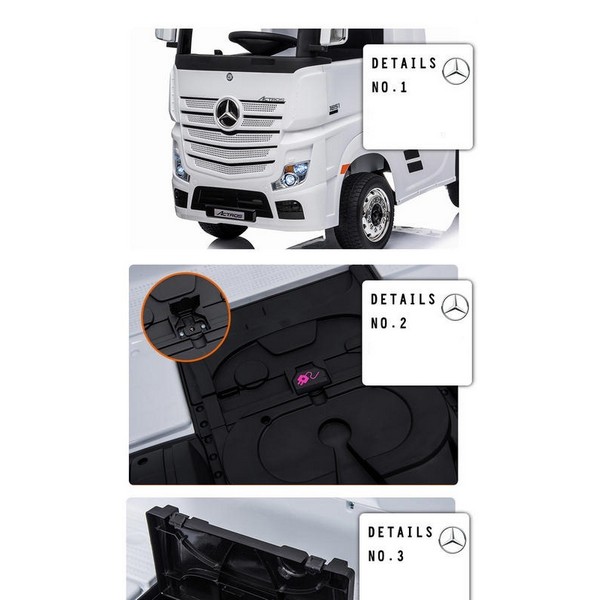 Продукт Акумулаторен камион Mercedes ACTROS Licensed 4X4, батерии 2X12V, меки гуми и кожена седалка - 0 - BG Hlapeta